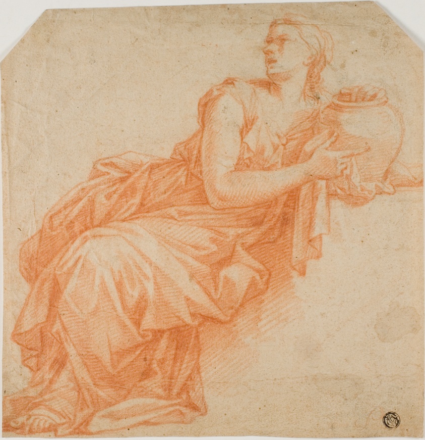 Draped Woman Holding Urn