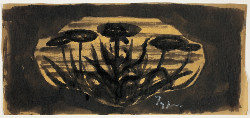 Untitled Drawing for Frame Cartouche (Plant Motif)