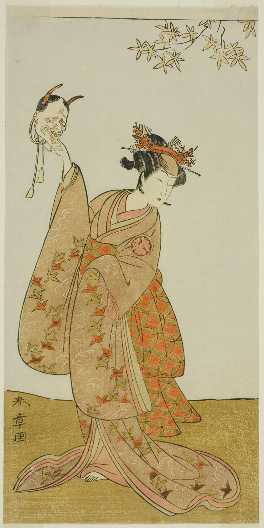 Ichikawa Monnosuke II as Shimokōbe Shōji Yukihira and Segawa Yūjiro I as Matsukaze, Sister of Togashi no Saemon, in “Your Favorite Play: The Subscription List” (Gohiiki Kanjinchō)