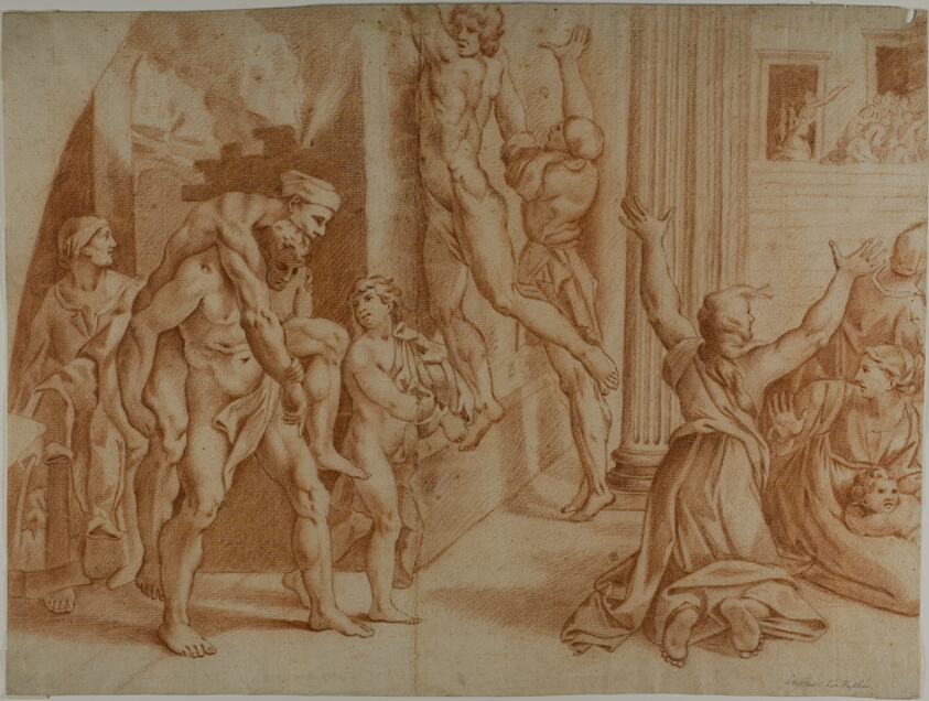 Fire in the Borgo (recto); Slight Sketch of the Fire in the Borgo (verso)