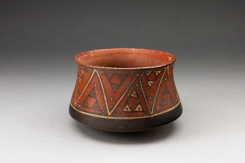 MIiniature Bowl with Geometric Textile-like Pattern