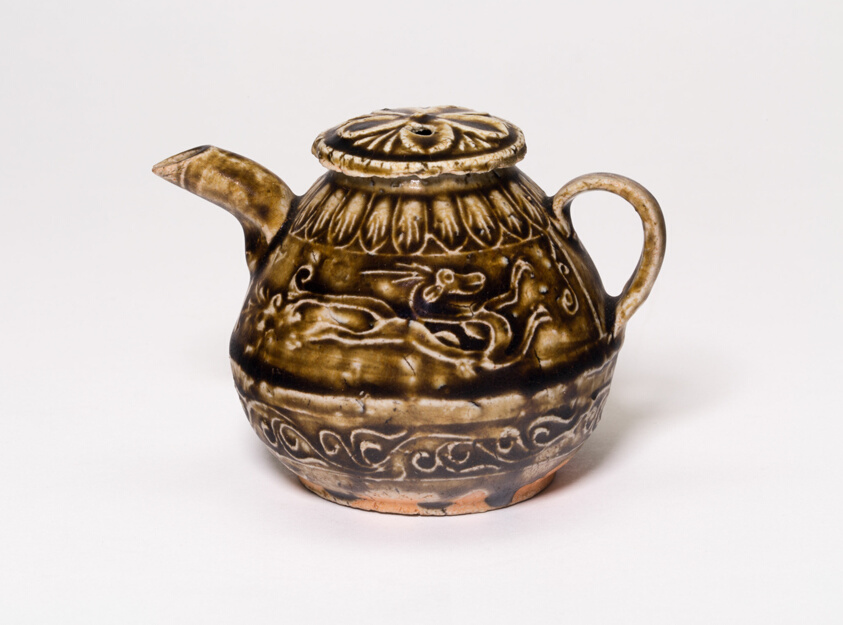 Covered Ewer with Flowers and Dragon