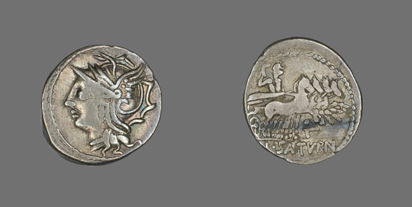 Denarius (Coin) Depicting the Goddess Roma