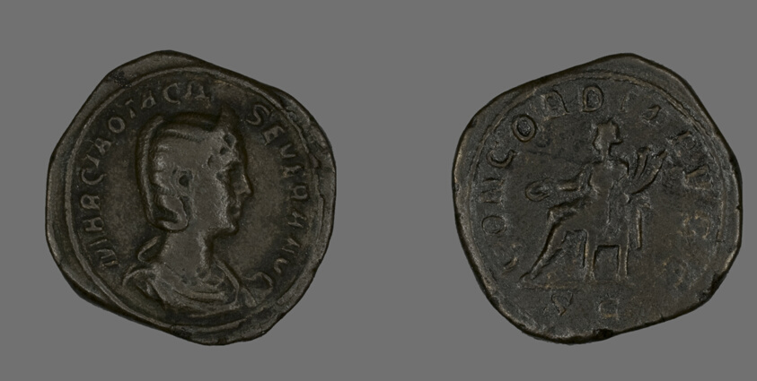 Sestertius (Coin) Portraying Empress Marcia Otacilia Severa