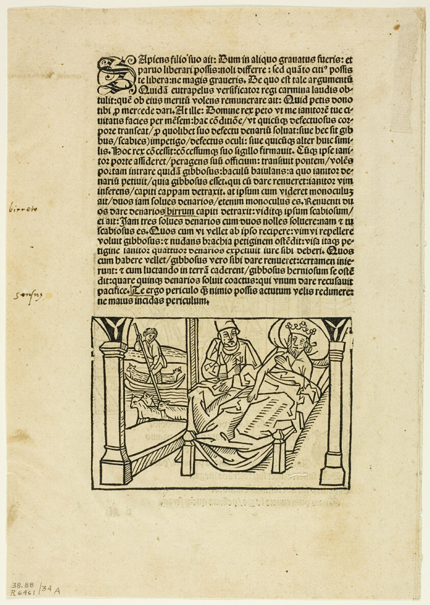 Illustration from "Fabulae Aesopi", plate 34 from Woodcuts from Books of the XVI Century