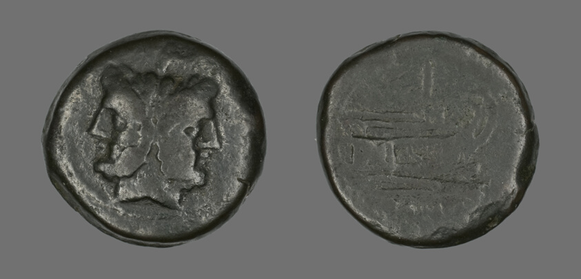 Coin Depicting a Janiform head