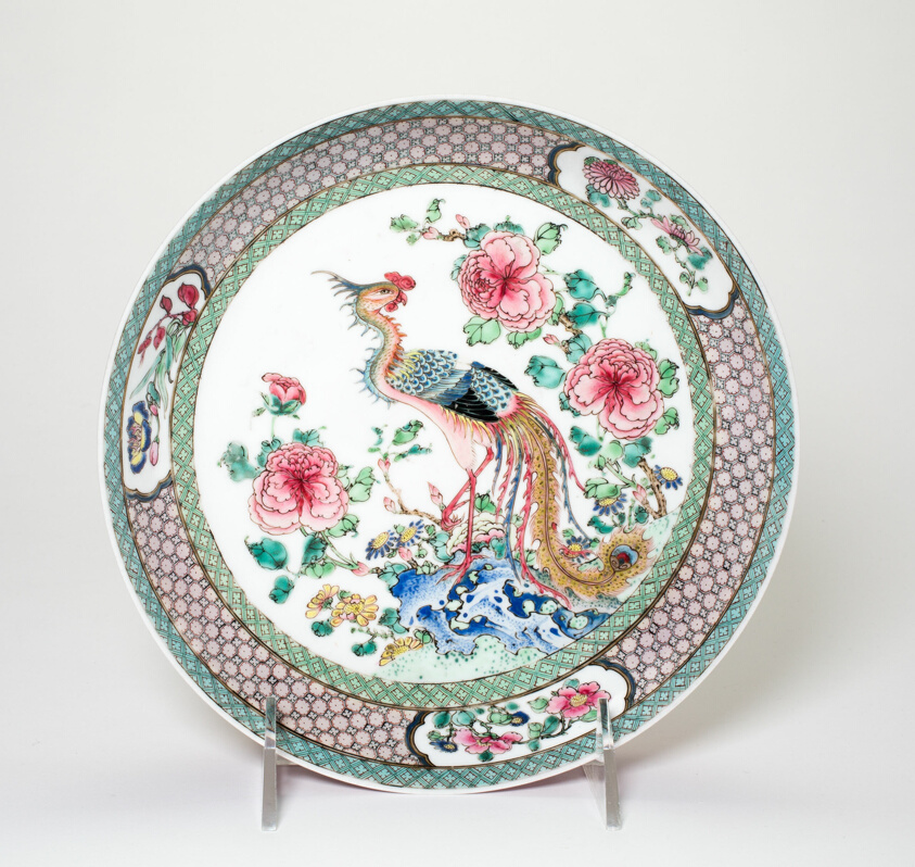 "Ruby-Back" Dish with Phoenix