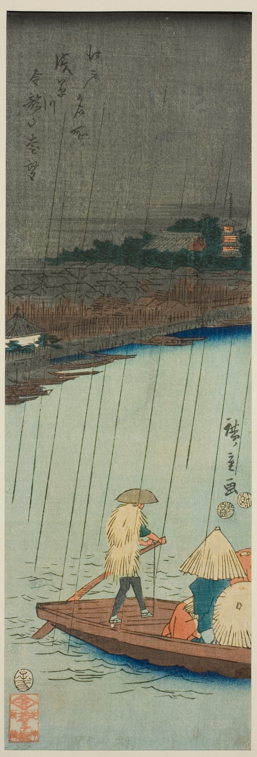 Distant View of Kinryuzan Temple from Asakusa River, from the series "Famous Places in Edo (Edo meisho)"