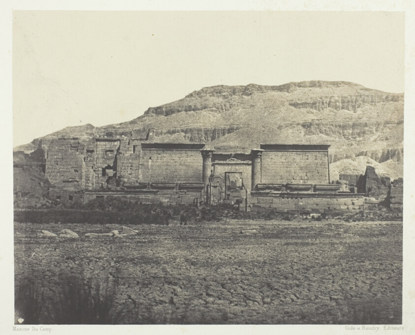 Médinet-Habou,Vue Générale des Rines, Thèbes, plate 45 from the album "Egypte, Nubie, Palestine et Syrie" (1852)