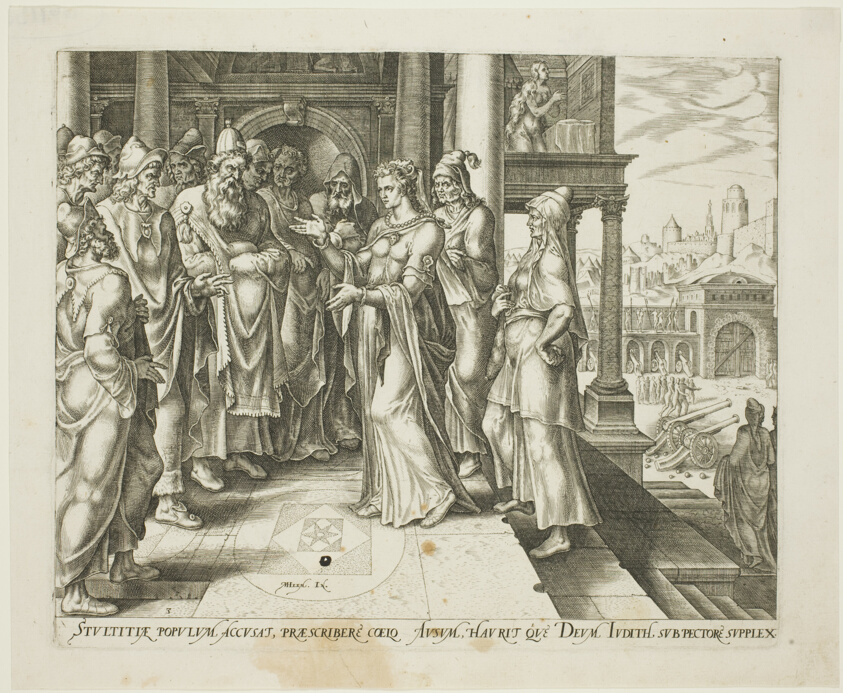 Judith Addressing the Elders of Bethulia, plate three from The Story of Judith and Holofernes