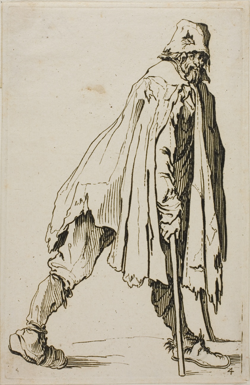 Beggar on Crutches Wearing a Hat, plate four from The Beggars