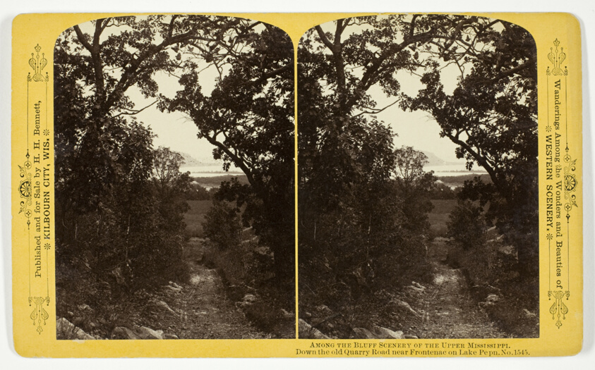 Down the old Quarry Road near Frontenac on Lake Pepin, , No. 1545 from the series "Among the Bluff Scenery of the Upper Mississippi"