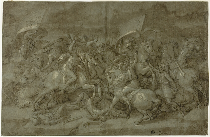 Battle between Romans and Barbarians