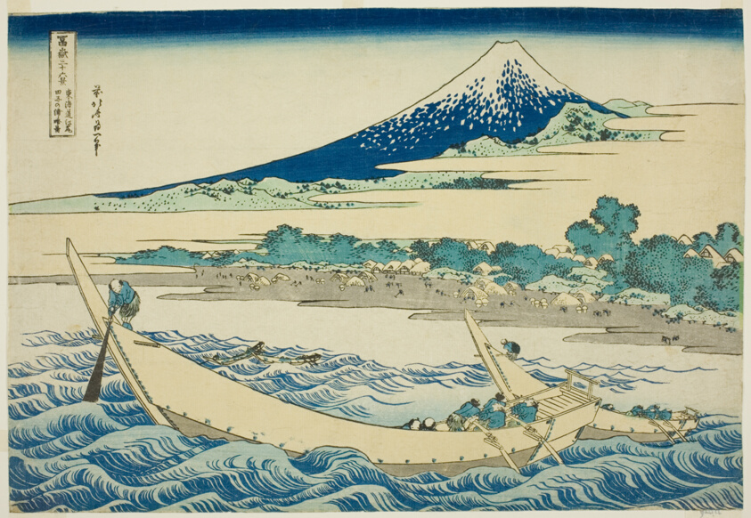 Tago Bay near Ejiri on the Tokaido (Tokaido Ejiri Tagonoura ryakuzu), from the series "Thirty-six Views of Mount Fuji (Fugaku sanjurokkei)"