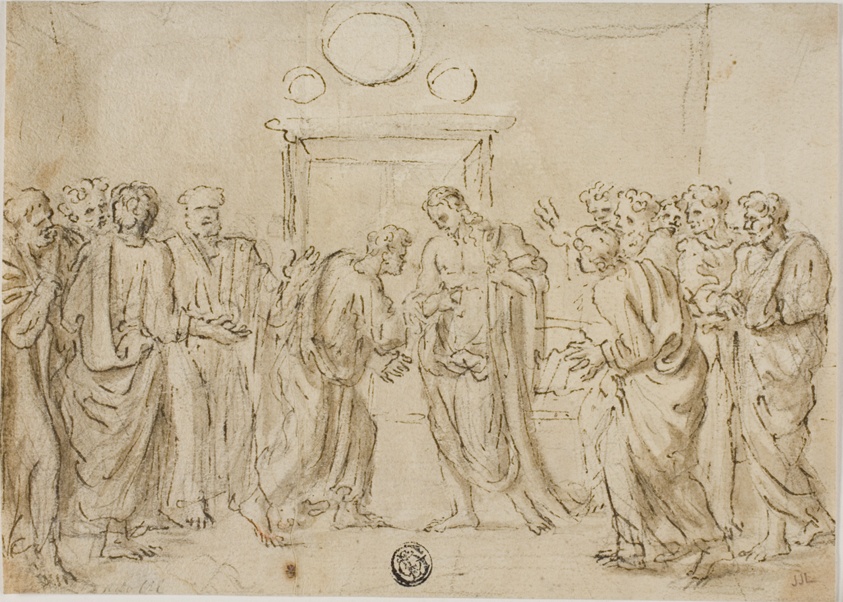 The Incredulity of Saint Thomas (recto); Sketches of Figures (verso)