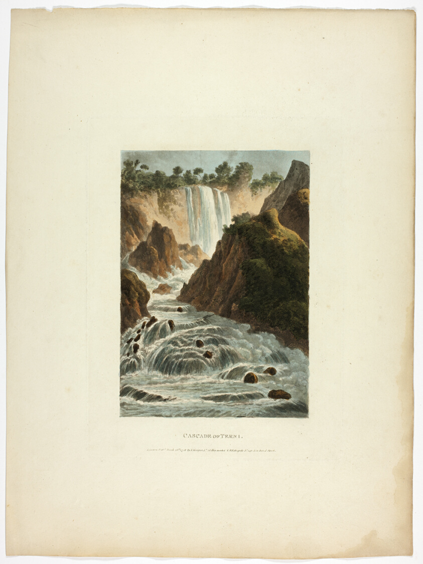 Cascade of Terni, plate fourteen from A Select Collection of Views and Ruins in Rome and its Vicinity