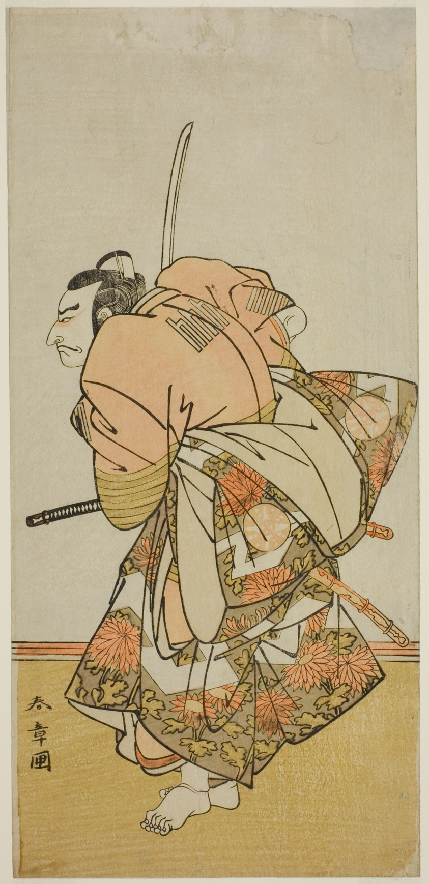 The Actor Nakamura Nakazo I as Chinzei Hachiro Tametomo in the Play Hana-zumo Genji Hiiki, Performed at the Nakamura Theater in the Eleventh Month, 1775