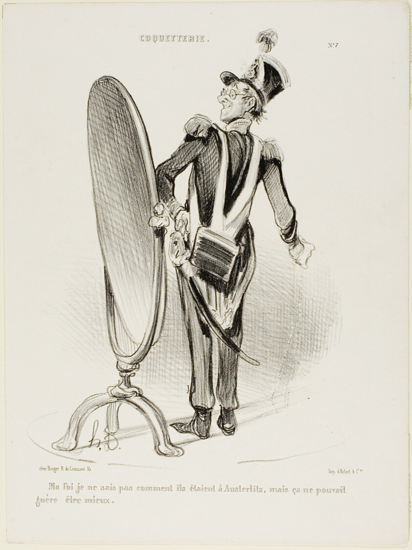 “Indeed, I don't know what they looked like at Austerlitz, but they could hardly have looked any better,” plate 7 from Coquetterie