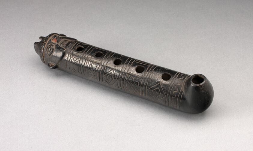 Flute with Incised Geometric Motif and Mouth in the Form of a Human Head