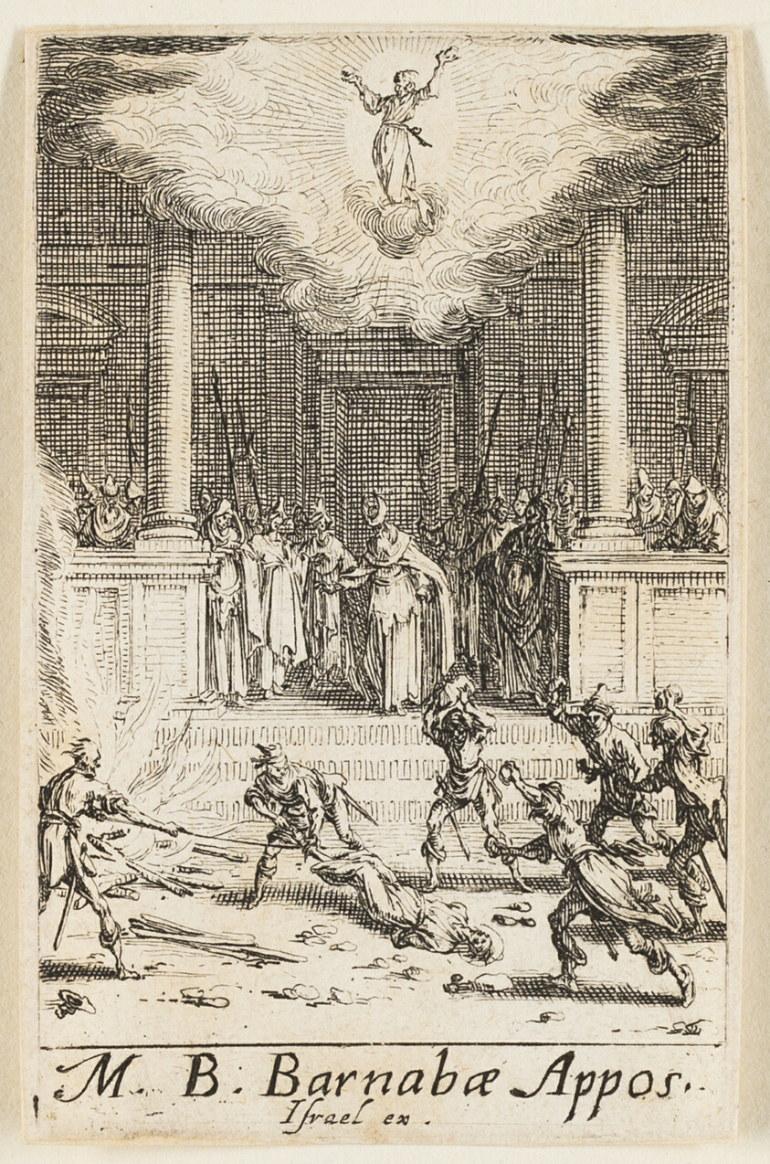 Martyrdom of Saint Barnaby, plate fifteen from The Martyrdoms of the Apostles