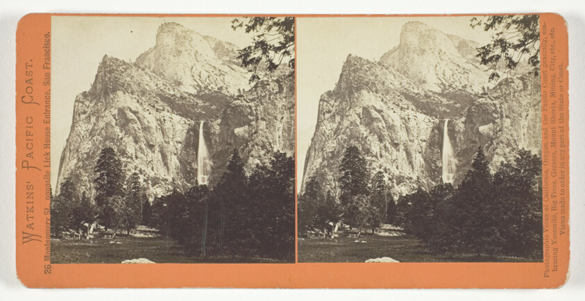 The Bridal Veil, 900 ft., Yosemite, from the series "Watkins' Pacific Coast"