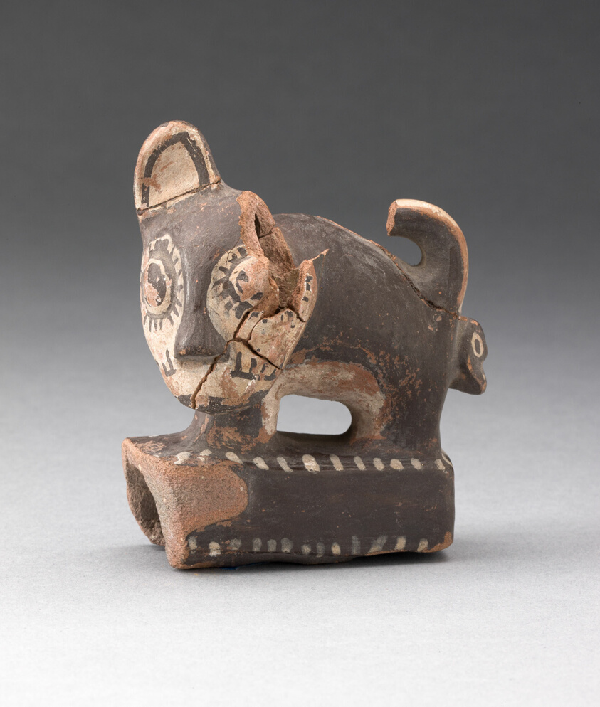 Sculpture Fragment of Feline Standing on Rectangular Form