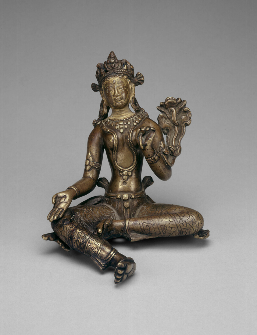 Goddess Green Tara Seated with Hand in Gesture of Gift Giving (Varadamudra)