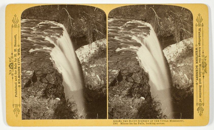 Minne-ha-ha Falls, looking across, No. 1501 from the series "Among the Bluff Scenery of the Upper Mississippi"