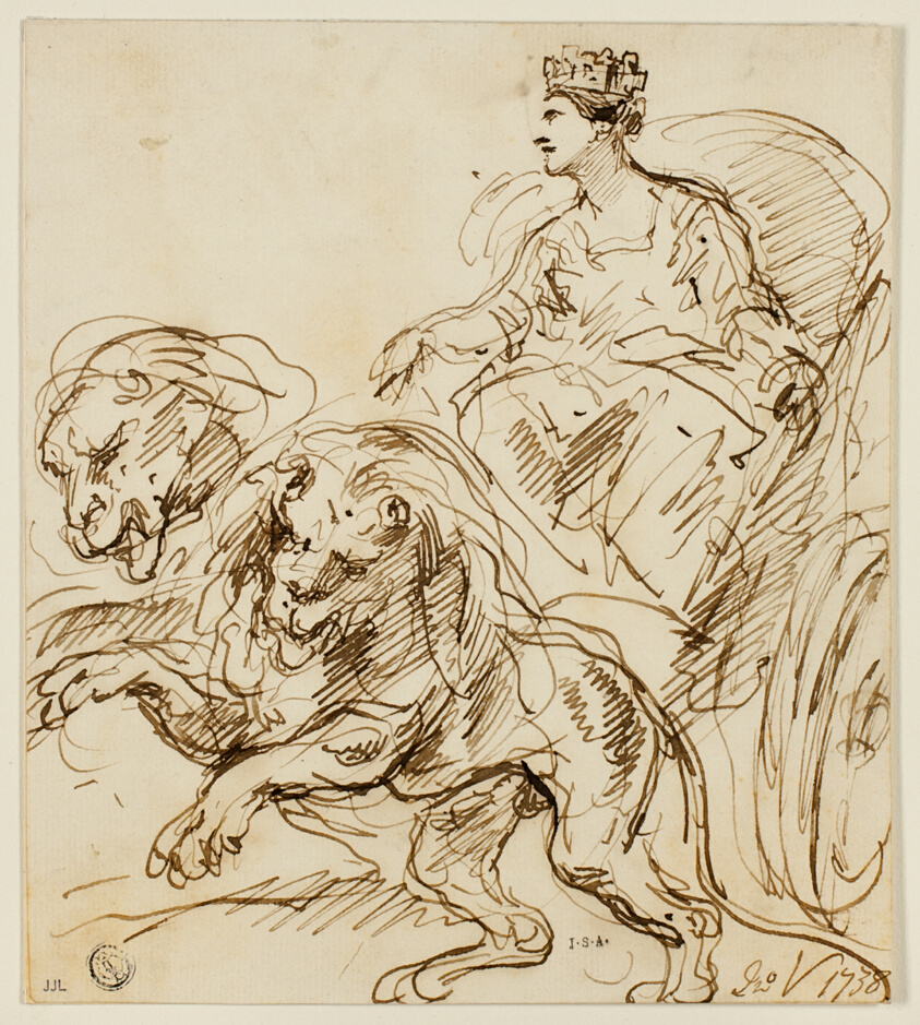 Cybele on Chariot Drawn by Lions