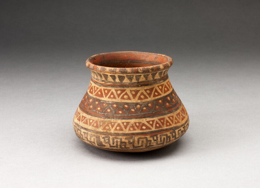 Miniature Jar with Rows of Geometric Motifs