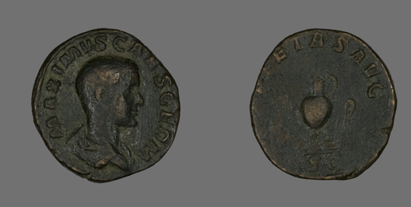 Sestertius (Coin) Portraying Emperor Maximus