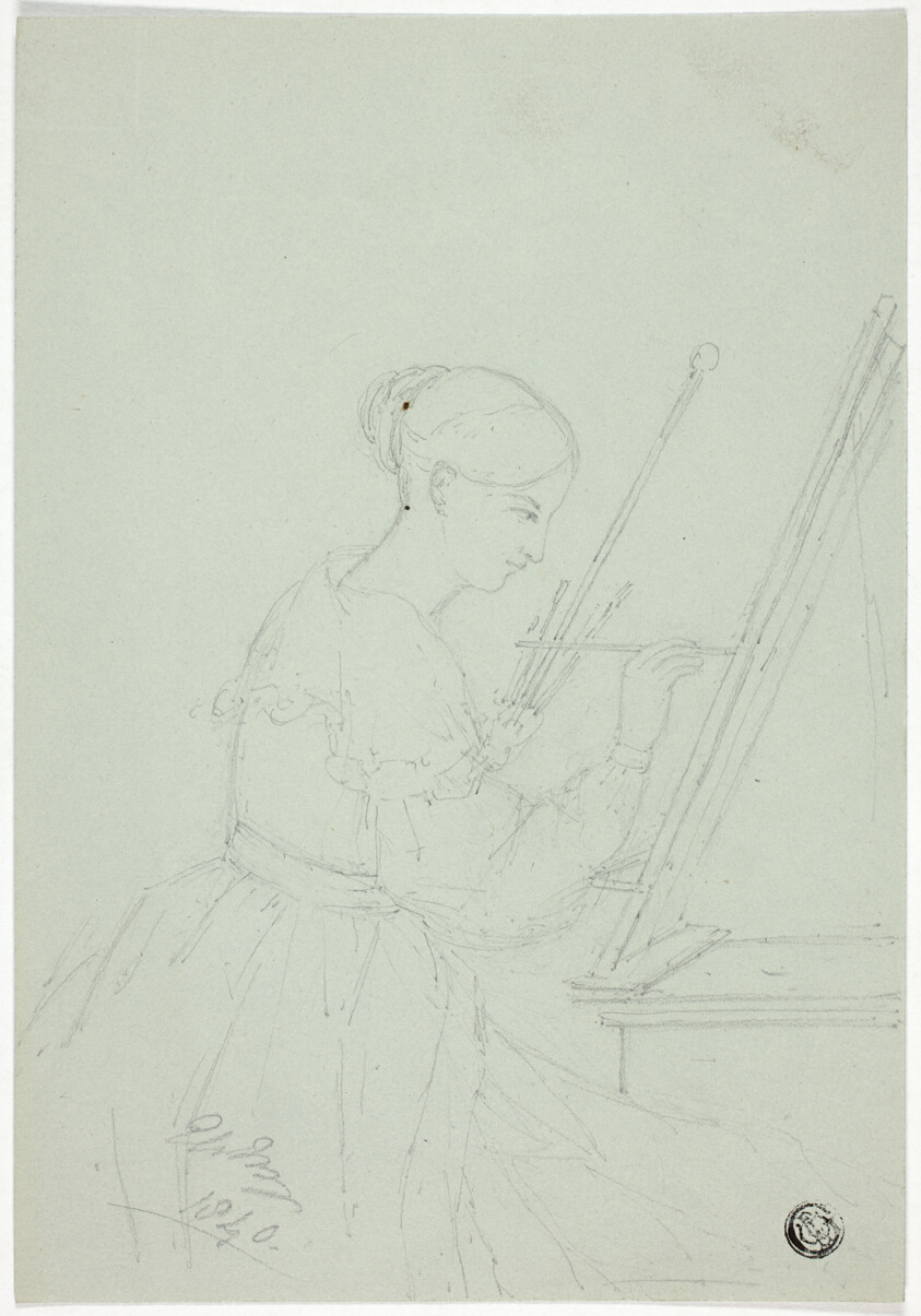 Young Woman Painting (possibly a Self Portrait)