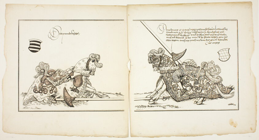 Plate 18b, from Turnier Buch Herzogs Wilhelm des Vierten von Bayern (Tournament Book of Duke Wilhelm IV of Bavaria)