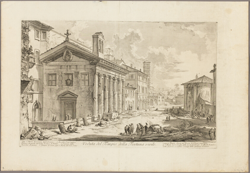 View of the Temple of Fortuna Virilis. Now the Armenian church of S. Maria Egizziaca, from Views of Rome