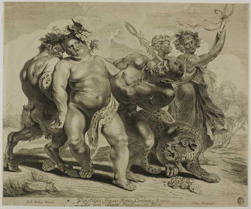 Drunken Bacchus Helped on his Way