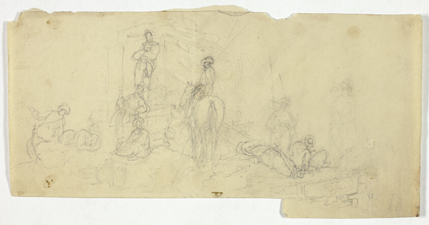 Group of Peasants with Man on Horse
