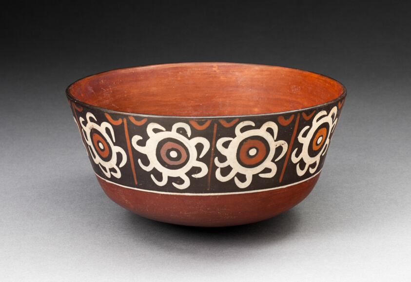 Bowl with Repeated Spiral-Like Motifs