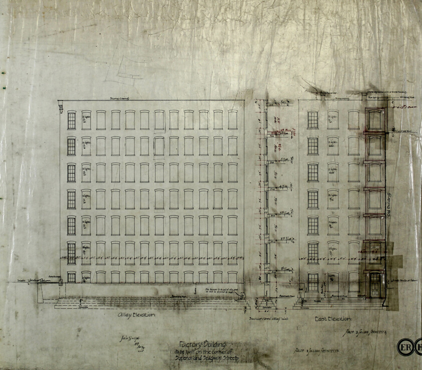 Brunswick Balke Collender Company Factory Building, Chicago, Illinois, Elevation and Section