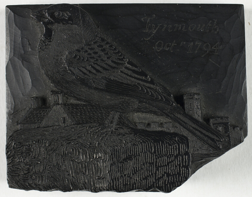 Woodblock for The Sparrow, from A History of British Birds