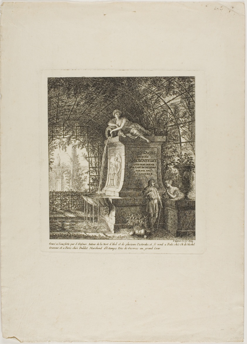 The Trellised Fountain, frontispiece from Paysages Dédiés à M. Warelet
