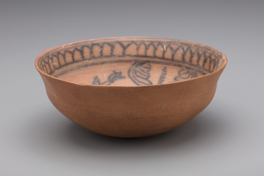 Painted Bowl with Fish and Lotus Design