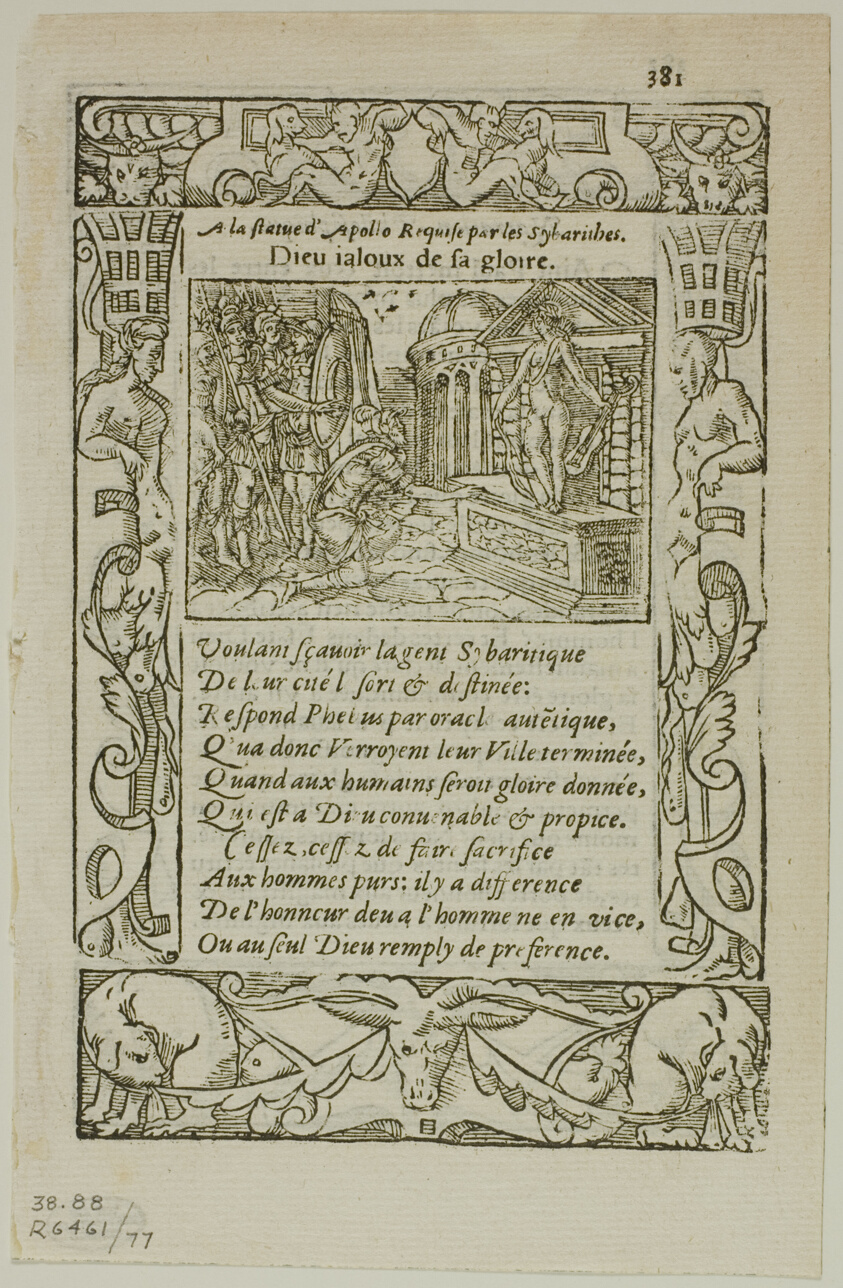 Illustration from Le Pegme by Lanteaume de Romieu Cousteau, plate 77 from Woodcuts from Books of the XVI Century
