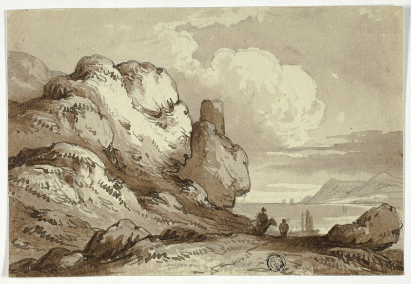 View of Lake with Cliffs in Foreground