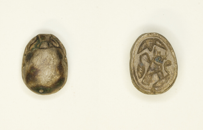 Scarab: Falcon with Red Crown and Cobra (?)
