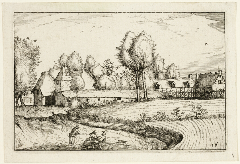 Road along a Field, plate sixteen after Pictures of Farms, Country Houses and Rustic Villages (Praediorum villarum et rusticarum casularum icones)