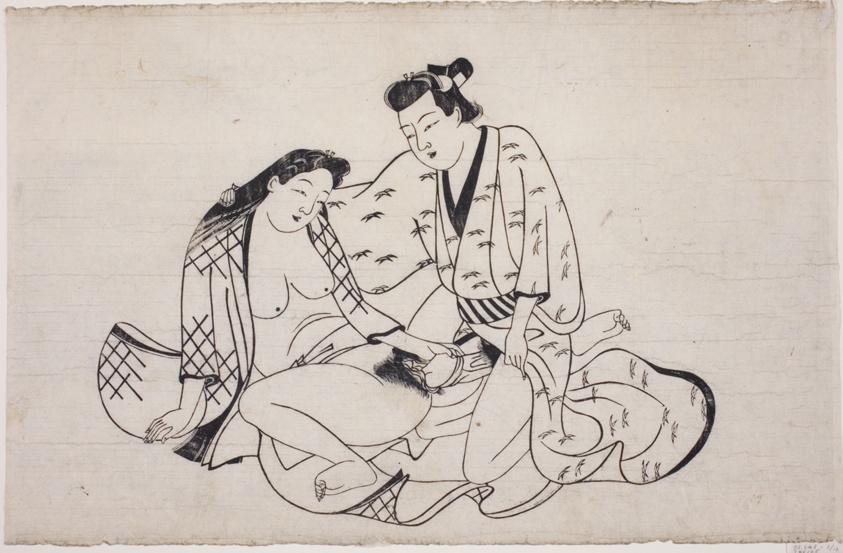A sheet from a shunga album