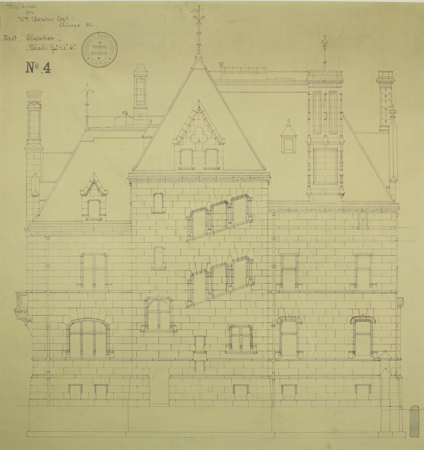 William Borden Residence, Chicago, Illinois, West Elevation