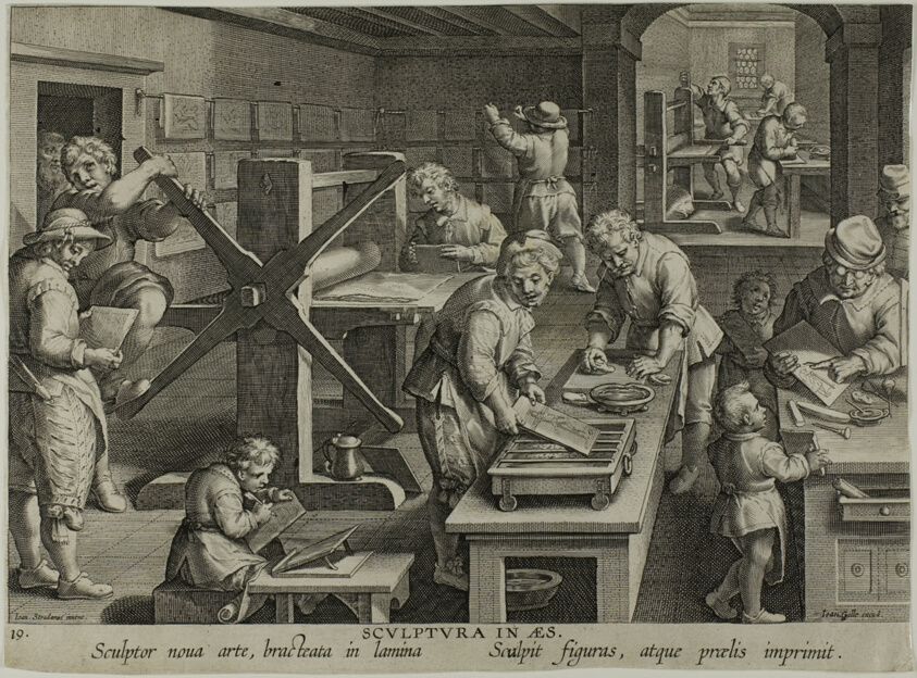 The Invention of Copper Engraving, from Nova Reperta