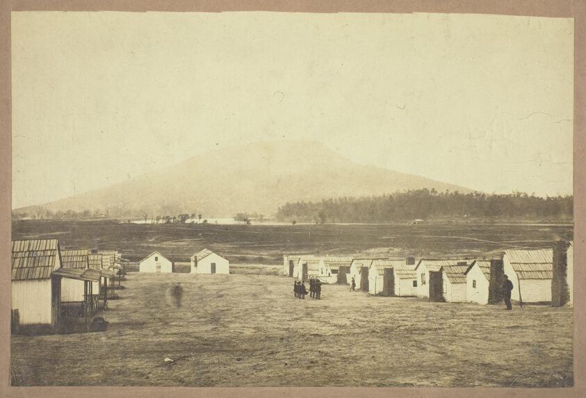 Untitled (Army camp, perhaps from the Battle of Lookout Mountain, Chattanooga, Tennessee)