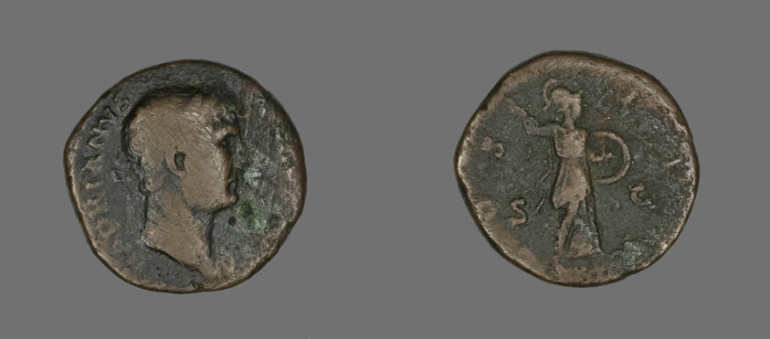 Sestertius (Coin) Portraying Emperor Hadrian